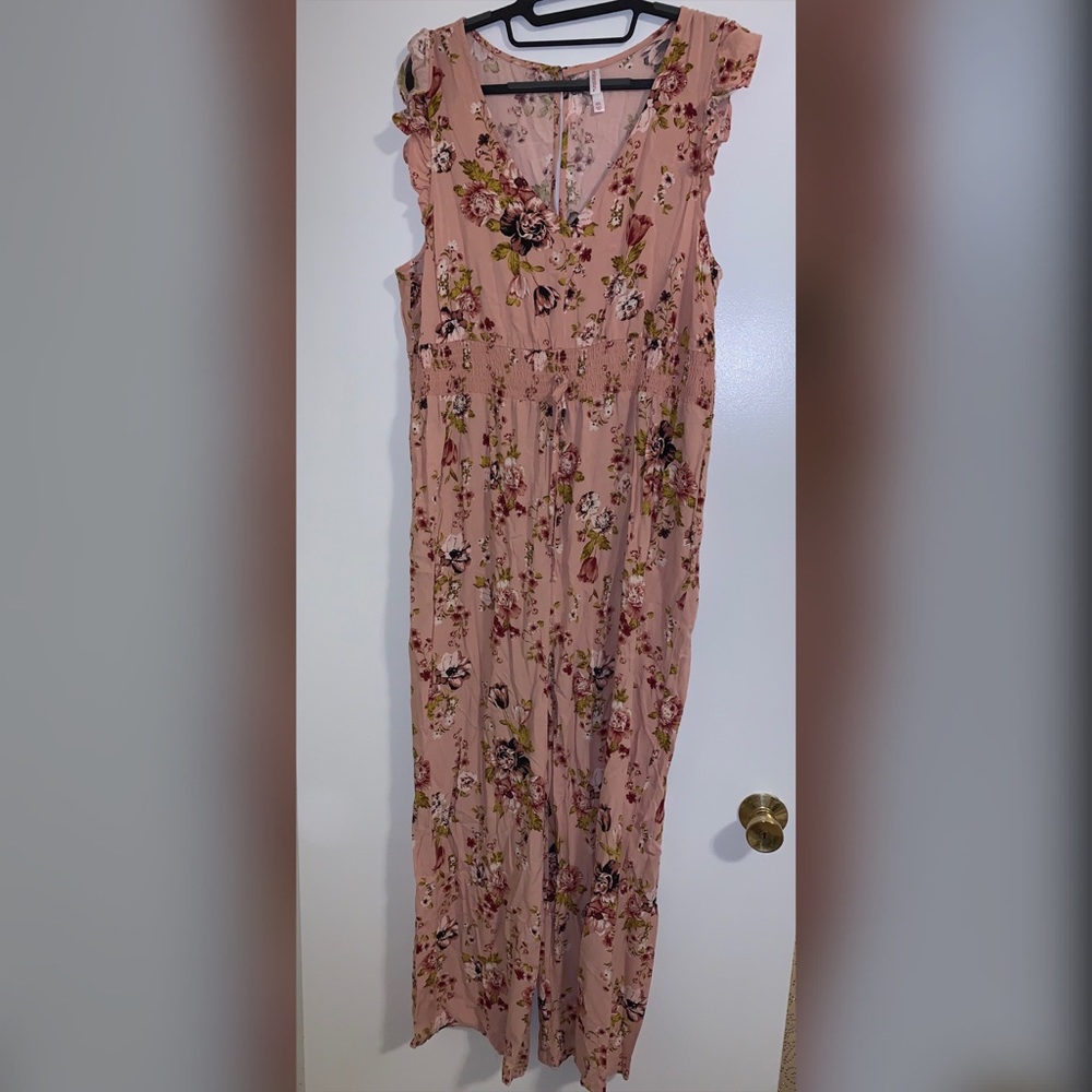 Light pink floral jumpsuit